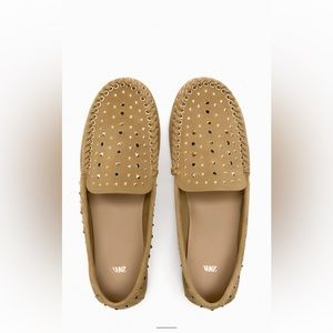 Zara STUDDED SUEDE LOAFERS